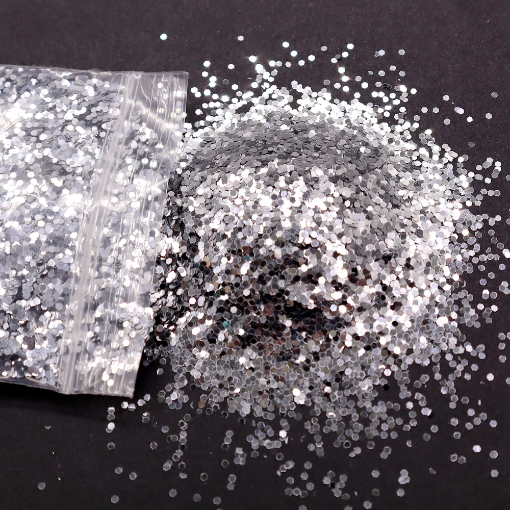 Luxurious Champagne Silver & Gold Fine Nail Glitter Powder