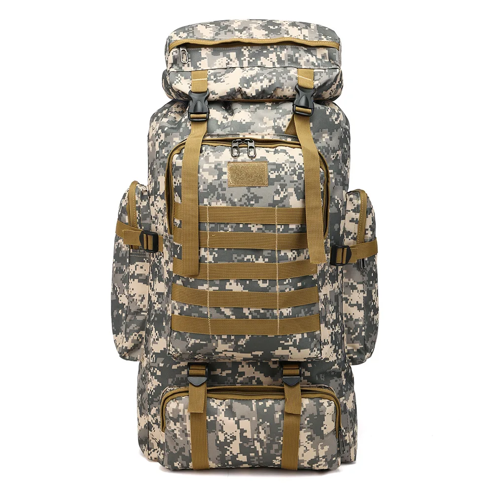 Outdoor Big Large Capacity 75L Thick Canvas Backpack for Mens Retro Fashion Travel Bag Hiking Mountaineering Bag Wear Resistant 2