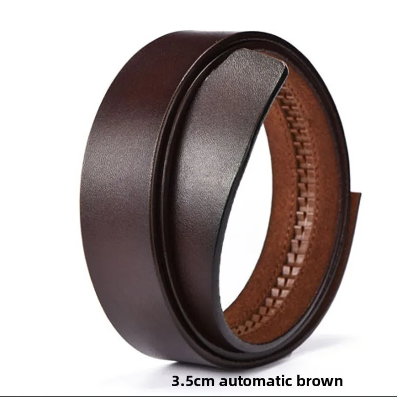 3.5cm automatic card slot brown whole cowhide