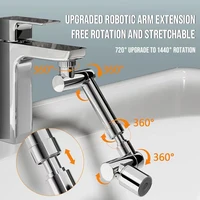 New Universal 1440° Rotating Retractable Faucet Splash Filter Kitchen Washbasin Extender Faucets Bubbler Nozzle Robotic Arm 1