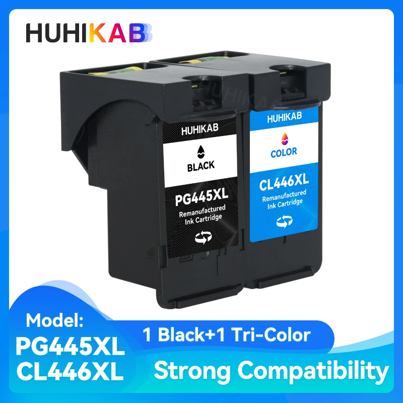 HUHIKAB PG-445 PG445 CL-446 XL Refillable Ink Cartridge for Canon PG ...