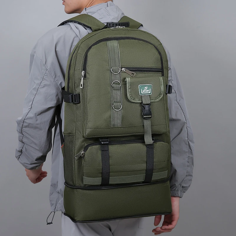 1 backpack, men's and women's multifunctional large capacity travel bag, outdoor hiking bag, sports backpack, folding bag