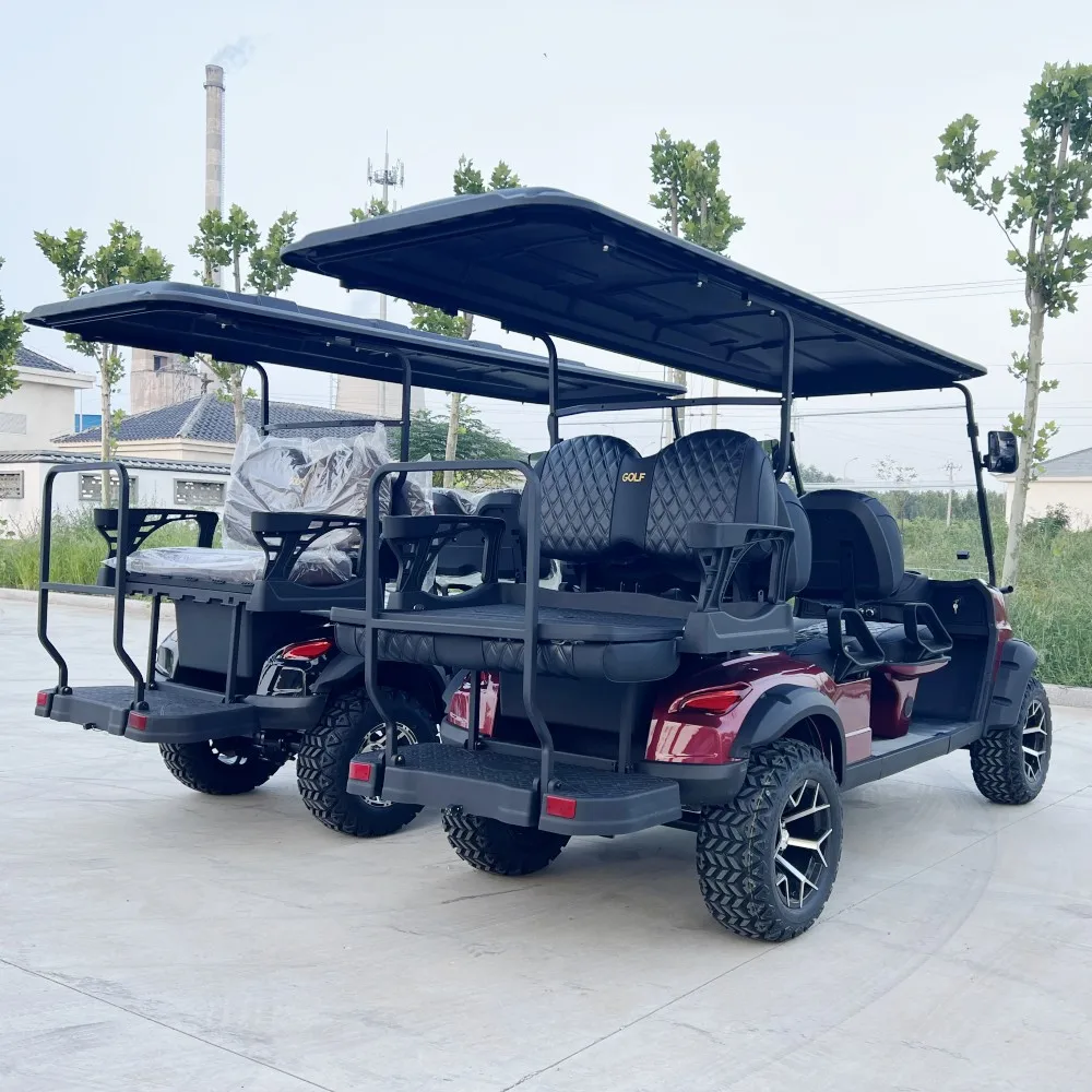 

Off Road Street Legal 48V 60V 72V Lithium Battery Karts Car Buggy 4 6 Seater Electric Golf Cart With Seat Folds Back