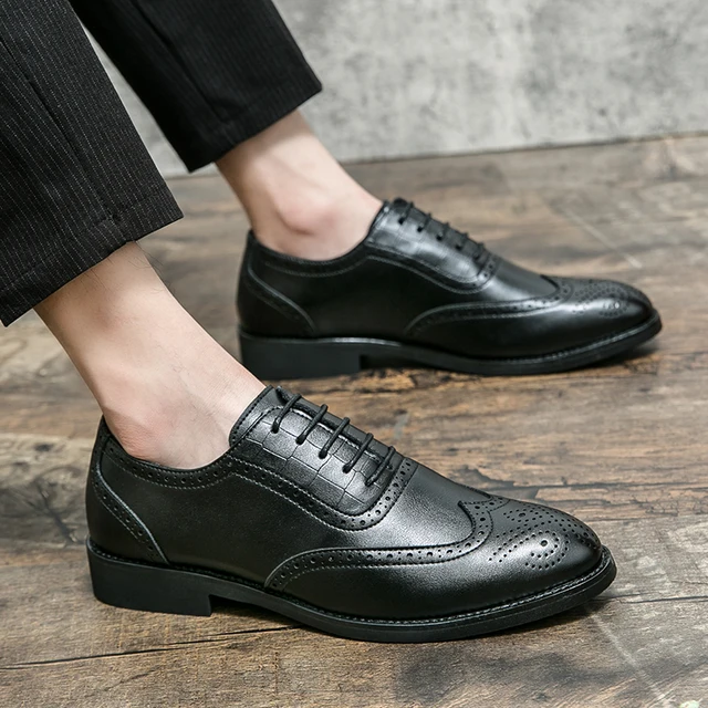 Iniciativa Tercero Gobernable Zapatos de vestir con cordones para hombre, calzado Oxford de charol, de  lujo, a la moda, para novio, boda, estilo italiano| | - AliExpress