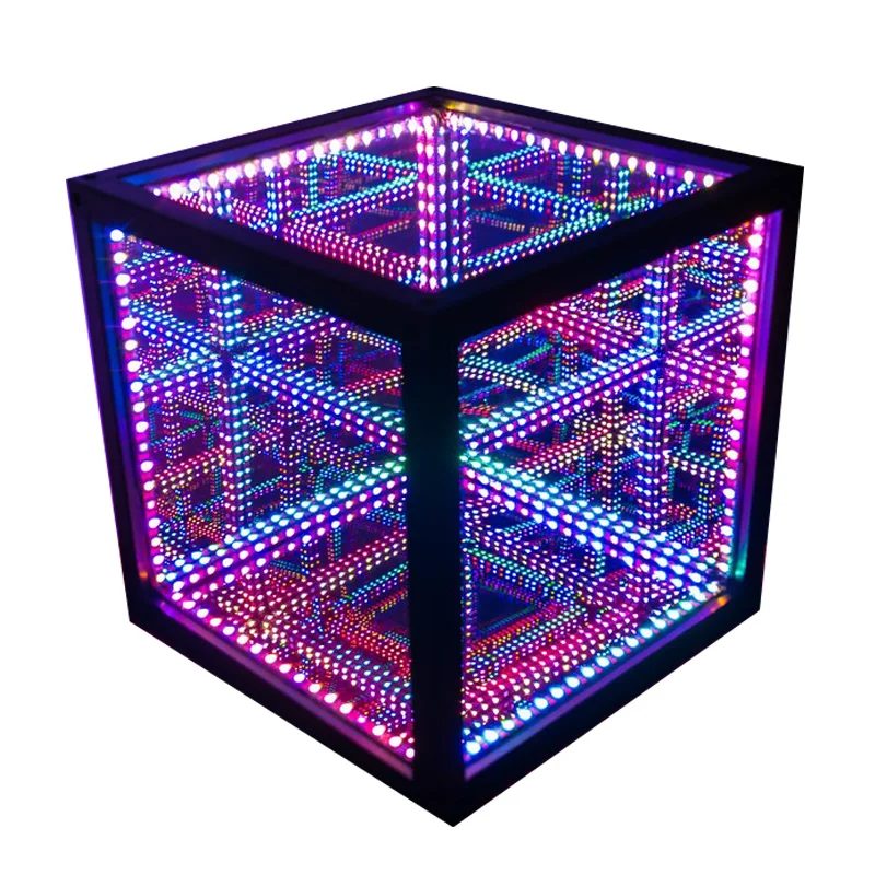 

Space-Time Tunnel Mirror Colorful Cube Infinite Extension Mirror Bar Ambience Light Internet Celebrity Punch-in Props Exhibition