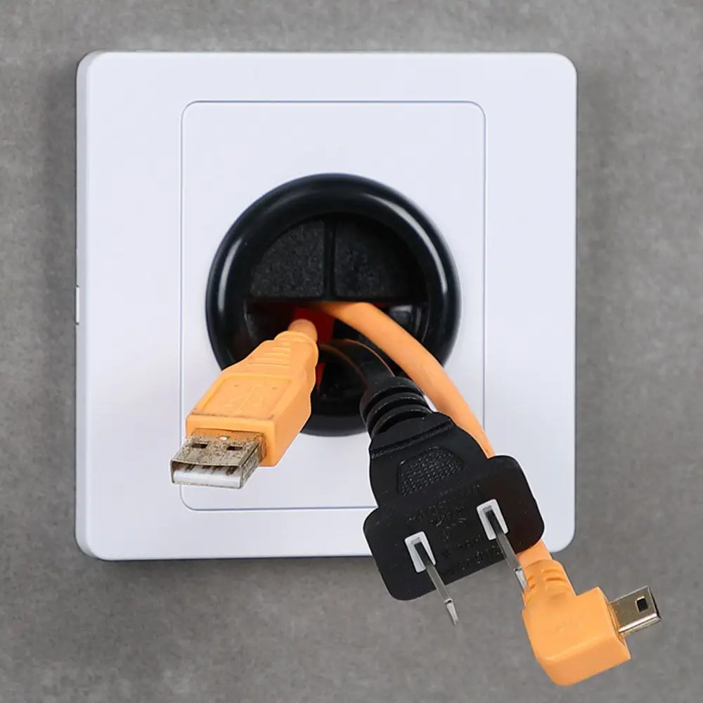 86Type Cable Socket Panel With Rubber Pad With Outlet Hole Wall Blank Panel Cable Cover Organizer Storage Home Improvement cable hole cover cable organizer
