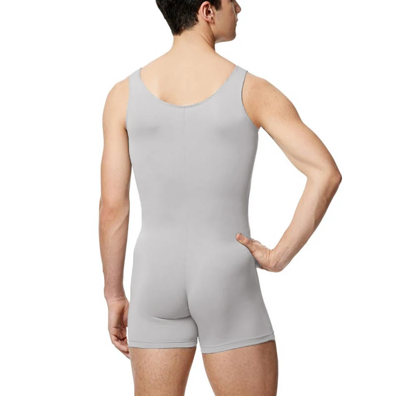 Dance Leotard Men Tank Shorty Unitard Adult Workout Dance Gymnastics Ballet Latin Biketards Stage Costumes Spandex Nylon