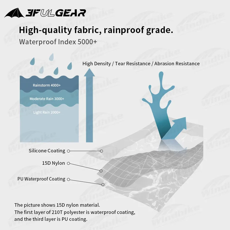 3F UL GEAR Floating Cloud 2 Lightweight Double Layer Tent 2 Persons Camping Outdoor Portable 15D/210T Waterproof Windproof 3In1