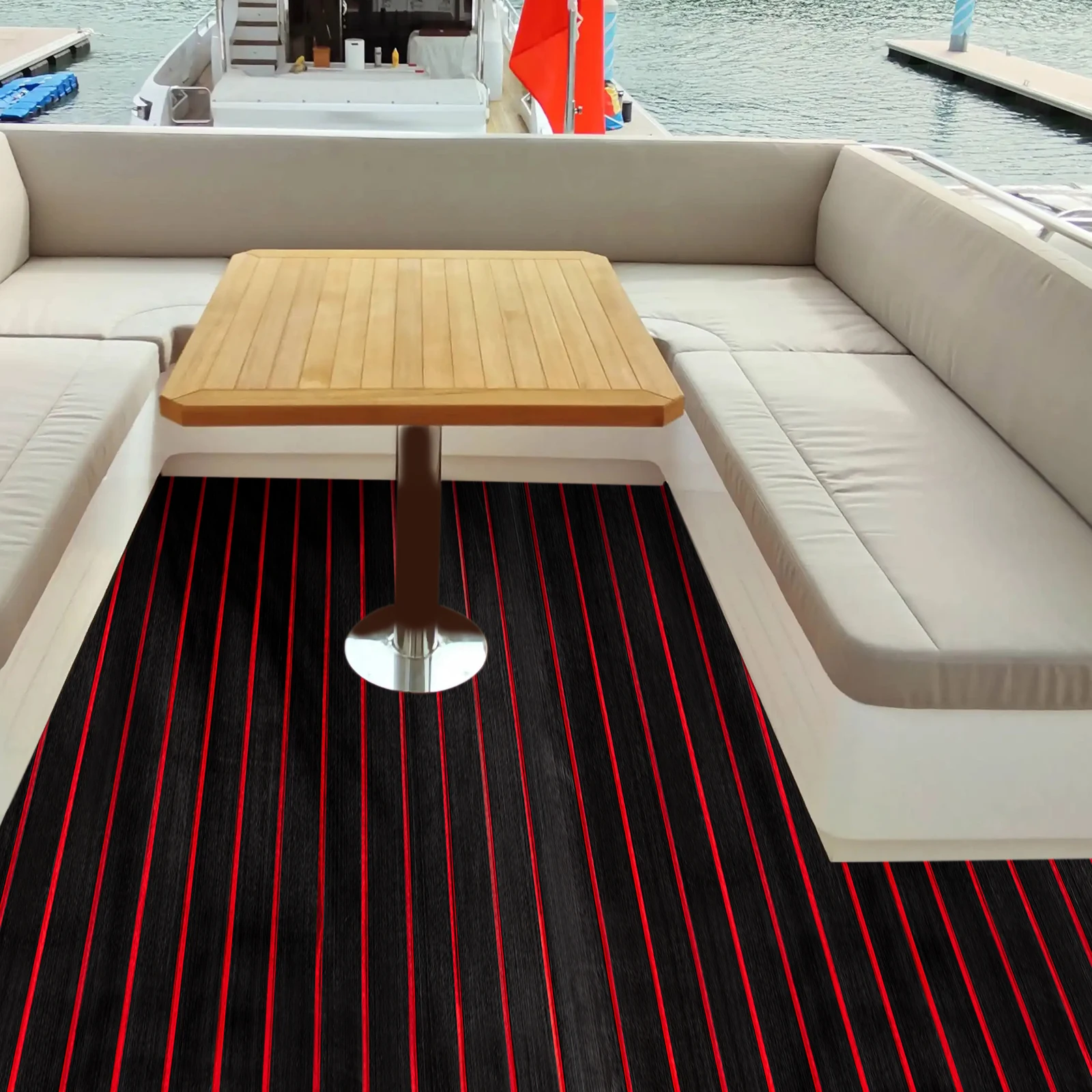 2400X900mm Boat Flooring EVA Foam Decking Sheet Faux Teak Marine Mat Carpet Non-Slip Self-Adhesive for Motorboat RV Yacht Kayak u shaped bath mat non slip soft water absorbent bathroom rugs quick dry bathroom carpet polyester contour memory foam toilet mat