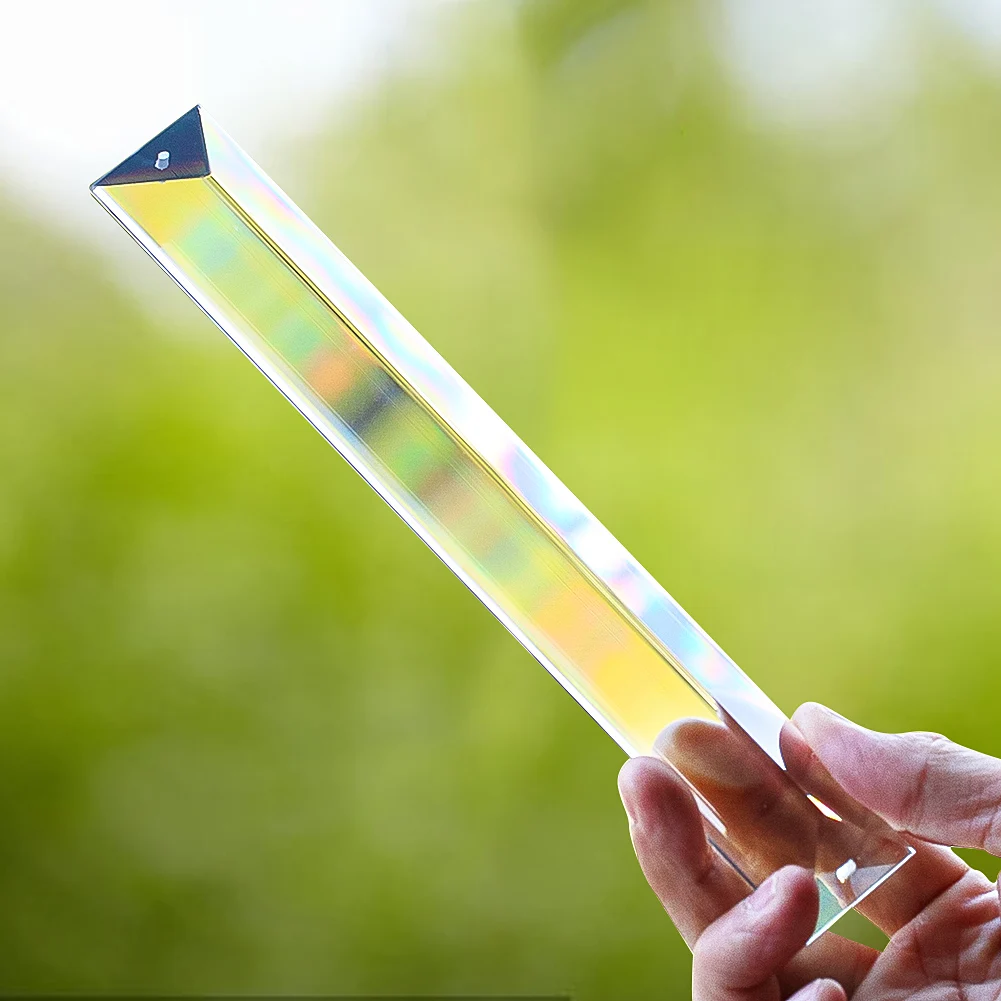 Clear Triangular Prism Glass Pendant Garden Hanging Rainbow Maker Suncatcher Chandelier Crystal Light Shadow Accessories Crafts