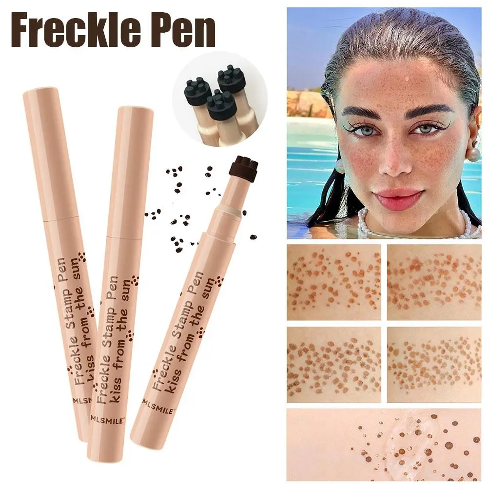 4 Colors Fake Freckles Pen Natural Waterproof Lifelike Tool Pen Makeup Freckle Cosmetic Lasting Dot Spot Fake Face Look T6q2