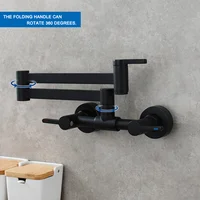 Square Three-Switch Hot And Cold Kitchen Faucet Into The Wall Folding Mixing Valve Home Bathroom Washbasin Black Fauce 4