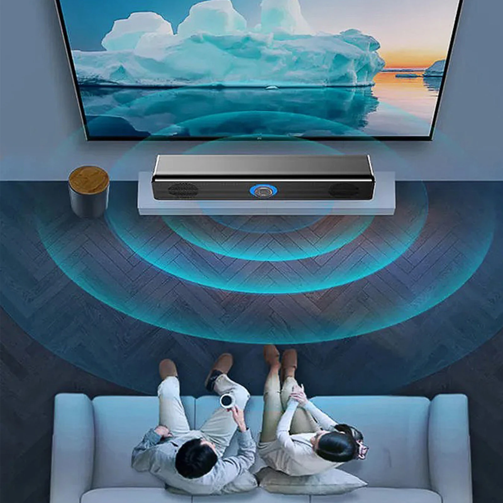 BT5.0 유선 데스크탑 PC 스피커 USB 3D 서라운드 사운드바 2가지 모드 야외 여행 피크닉을 위한 고음량 롱 서브우퍼