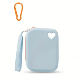 Silicone Dog Treat Bag - Portable Training & Travel Snack Holder (Light Blue)