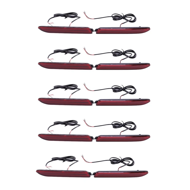 

10X LED Bumper Reflector Bright Red Lens Brake Lights For Toyota Camry 2006-2014