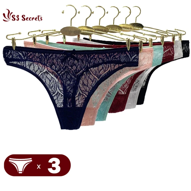 Women Sexy Lace Thongs G-strings Mesh Hollow Underwear Briefs