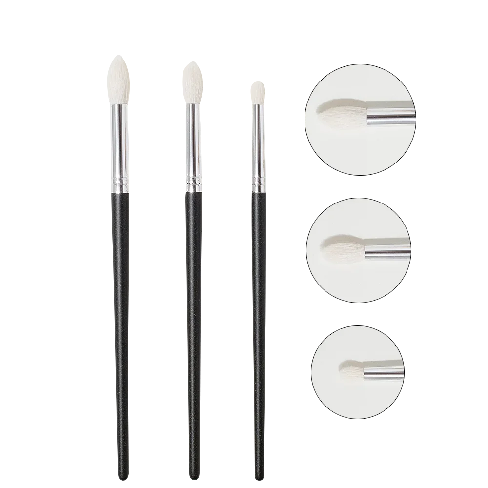 Shinedo 3 Pcs Goat Hair Eyeshadow Make Up Cosmetic Conico Piega Blending Brush Kit Maquiagem Smudge Eye Makeup Brushes