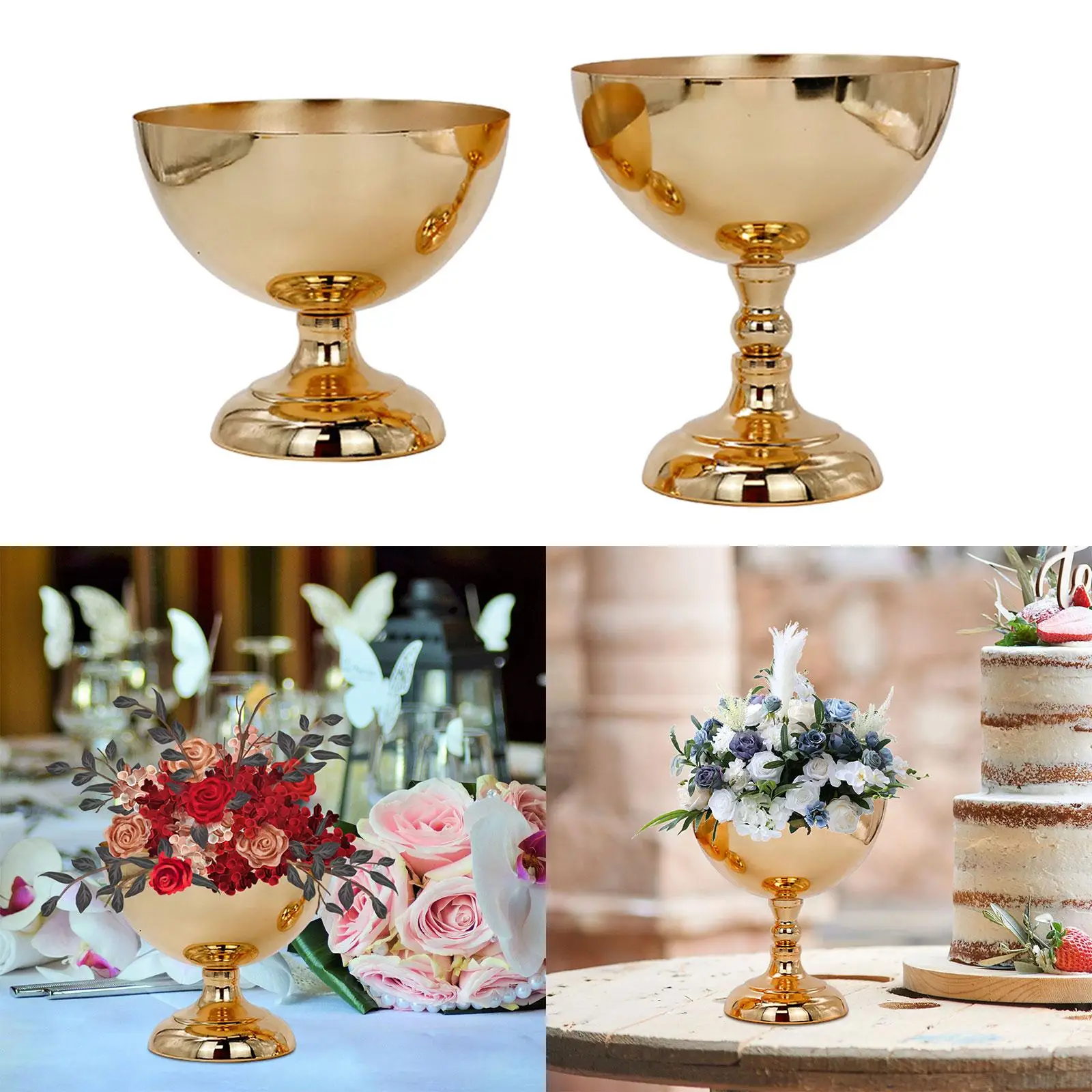 Wedding Centerpiece Flower Vase Metal Elegant Flower Stand for Ceremony Wedding Arrangement Party Tabletop Indoor Outdoor