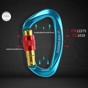 Safety Buckle  Useful Wide Application Indeformable  D Type Climbing Carabiner Outdoor Accessories 3