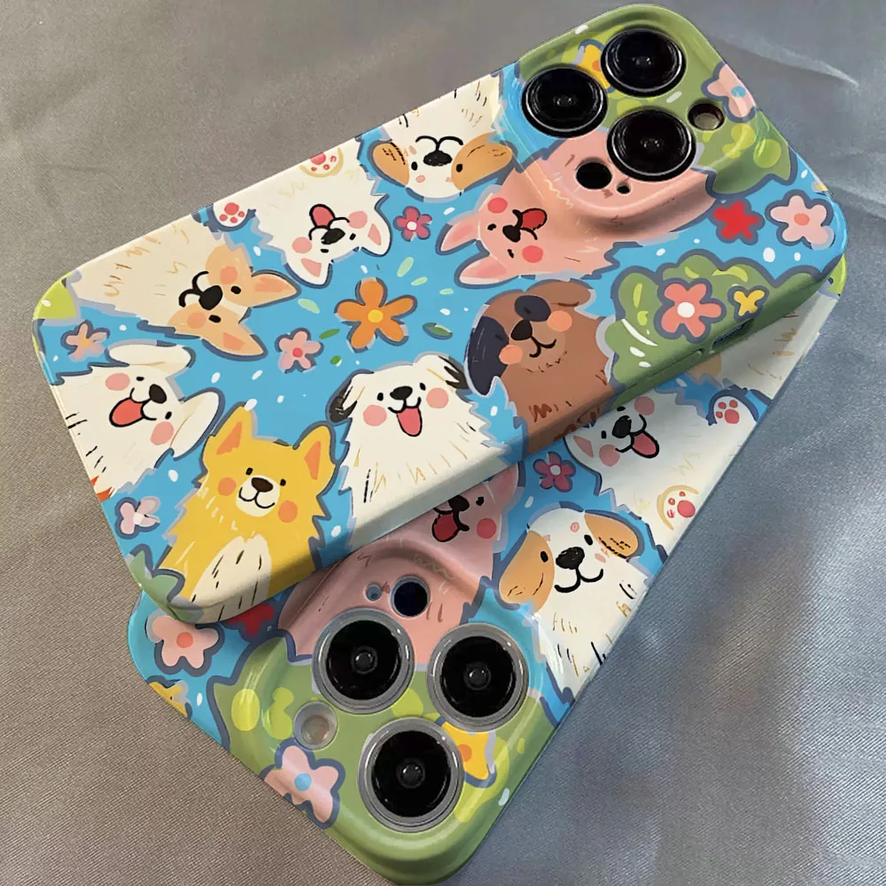 Cartoon Dog Shockproof Hard PC Phone Case - Durable Bumper Back Cover
