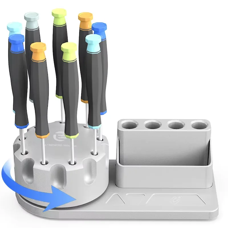 TE-193 360° ° Rotierender Organizer, Aufbewahrungsregal für Handy-Reparatur, Schraubendreher, Desktop-Organizer, Teile, Koffer, magnetisches Werkzeug