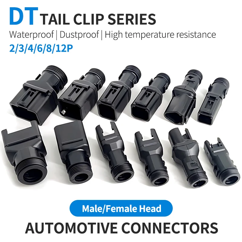 

DT connector tail clip connectors 1011-227-0205 2-12P male female fixed protective sheath corrugated pipe fixed clip harness