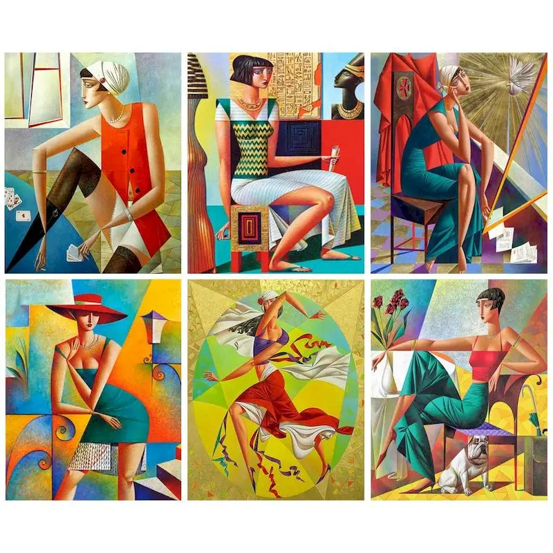 

GATYZTORY Abstract Woman Figure Oil Painting By Numbers Unframe For Adults Paint By Number Handpainted Kits Home Decoration
