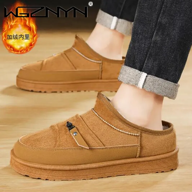 

Теплые домашние мужские тапочки 2024, зимние Дизайнерские теплые зимние ботинки, мужские роскошные тапки для дома, хлопковая обувь, Спортивные Тапочки