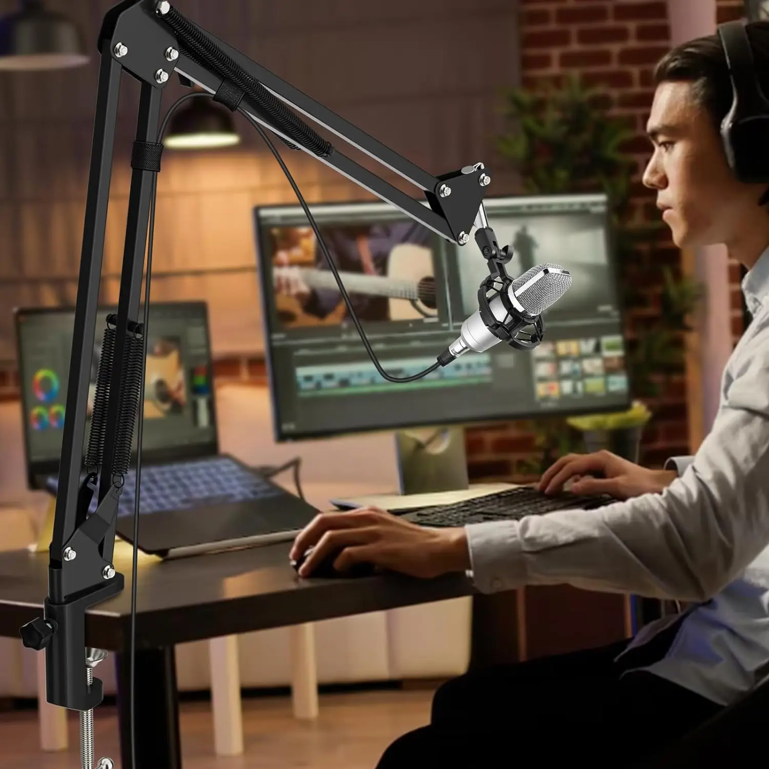 حامل ميكروفون ذراع مفصلي ، مكثف تسجيل ، ذراع ذراع...