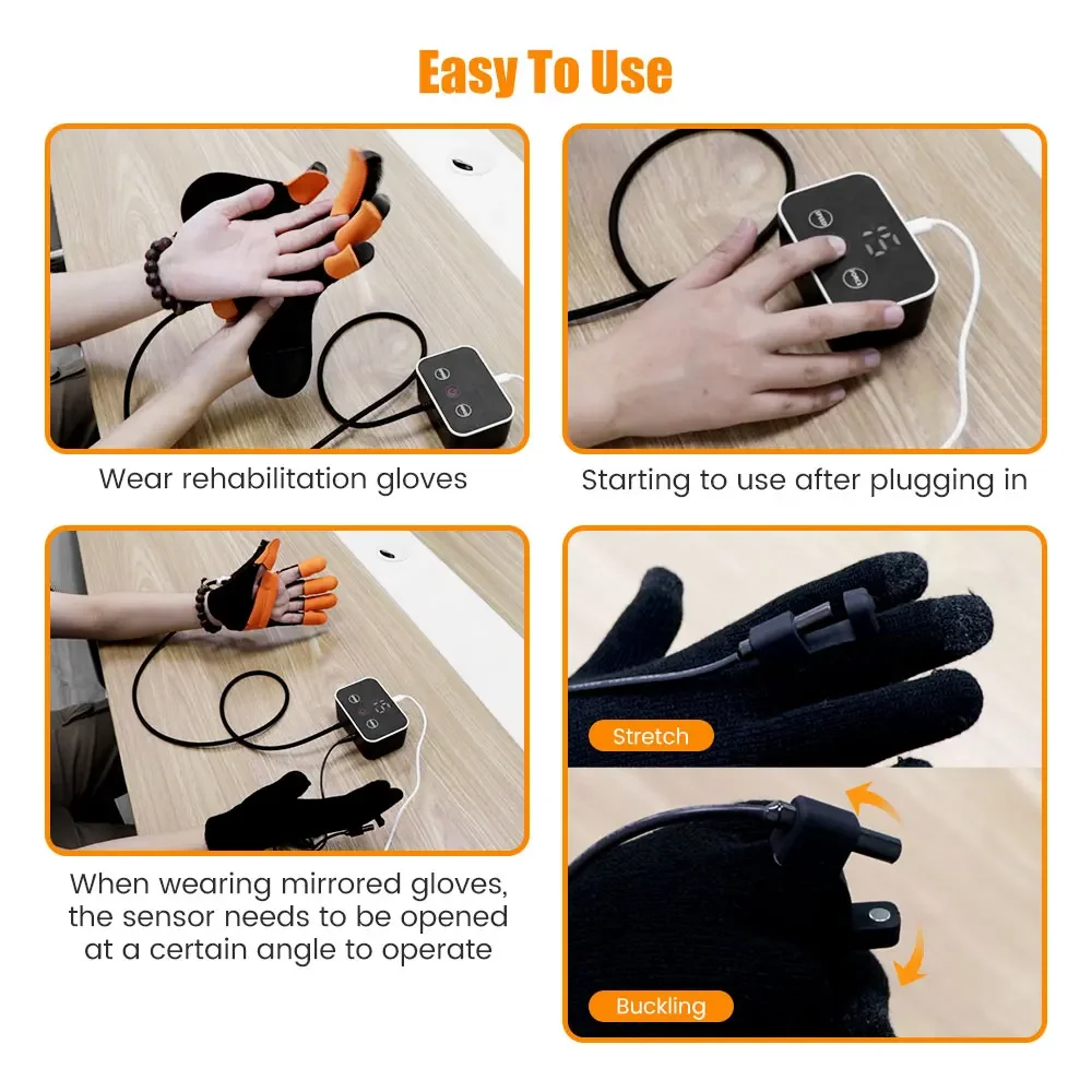 Upgraded Left Right Hand Massage Rehabilitation Robot Gloves Device for Stroke Hemiplegia Hand Function Recovery Finger Trainer