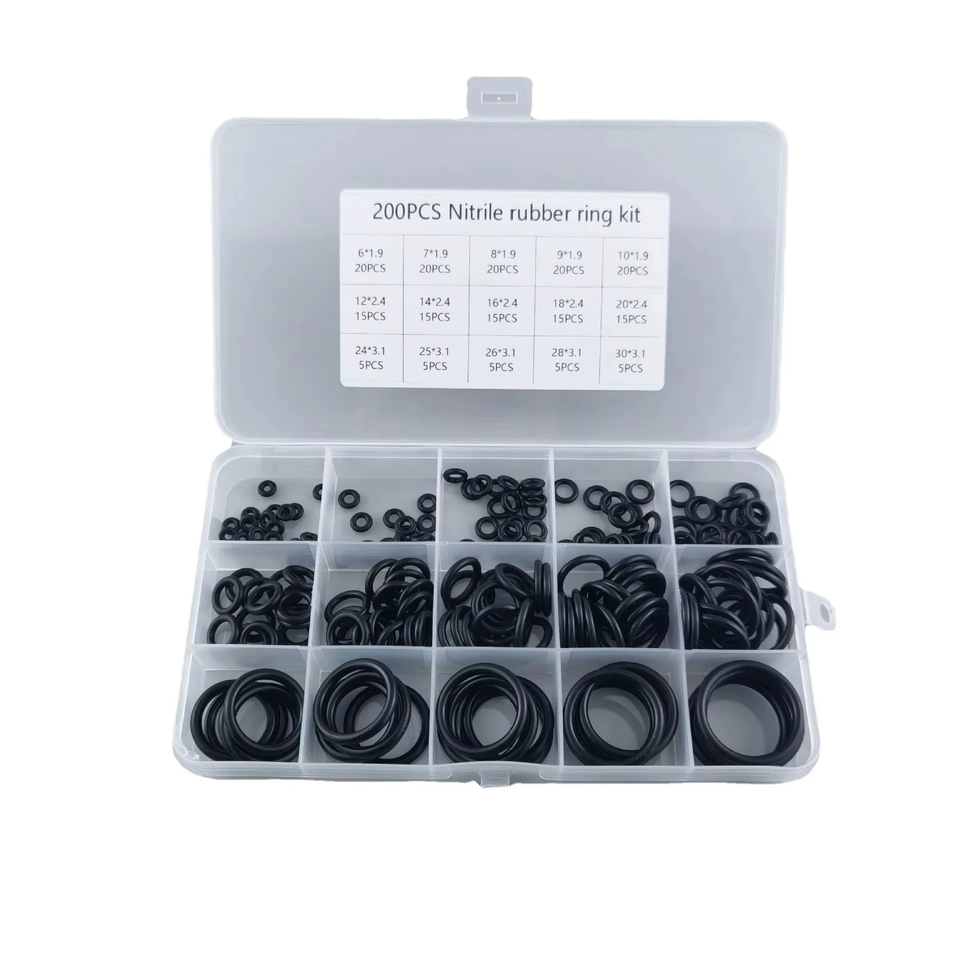 Rubber O Rings 200Pcs Boxed for Faucet Hose Connector Seal Valve Water Proof Machine Oil Proof Washer Combo Set Accessories