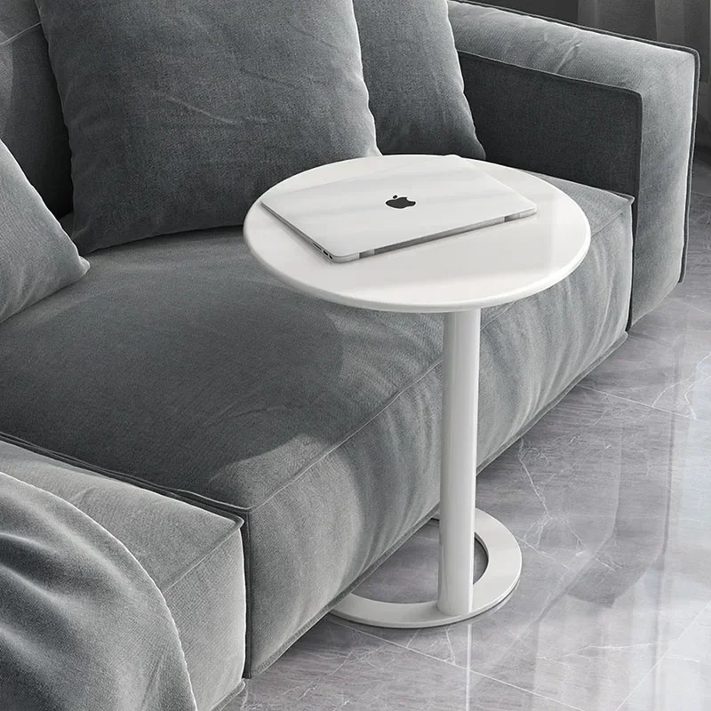 

Белый современный журнальный столик, Круглый дизайнерский Диванный поднос в скандинавском стиле, маленький боковой столик, простой в эстетике, разные размеры для салонов