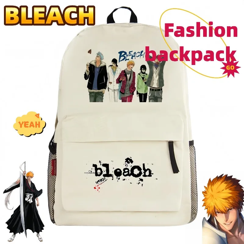 BLEACH Ichigo Kurosaki Doppelter Schulterrucksack Anime Cartoon Stilvolle einfache Schüler-Schultasche für Jungen und Mädchen Geburtstagsgeschenk