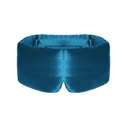 Luxurious Mulberry Silk Padded Sleep Mask for Ultimate Light Blocking and Comfort (Blue)