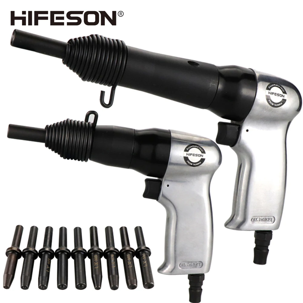 HIFESON Pneumatic Rivet Gun Air Hammer Metal Handle Nailing Machine