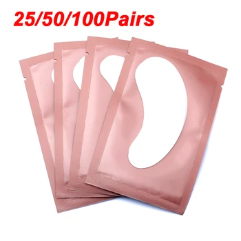 25/50/100Pairs Eye Patches Under Eyelash Pads for Building Hydrogel Paper Patches Lint Free Stickers for False Eyelashes LAUKISS 1