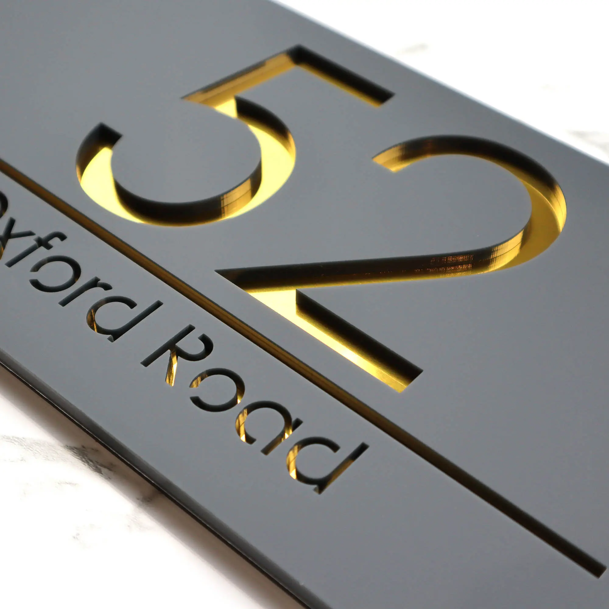 Laser Cut Matt Mirror Personalised Door Numbers House Sign Plaques Personalised Laser 3d Number 30cm x 16cm