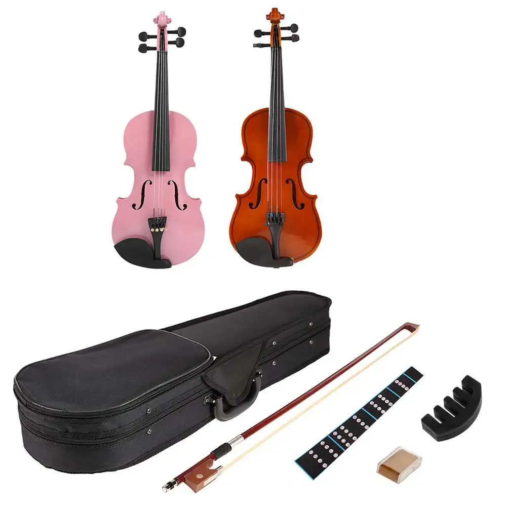 4/4 Violin Professional Solid Wood Violin with Strage Box Bow Tuner Rosin Bridges Accessories Musical Instrument Kids Gifts acoustic violin violin accessories