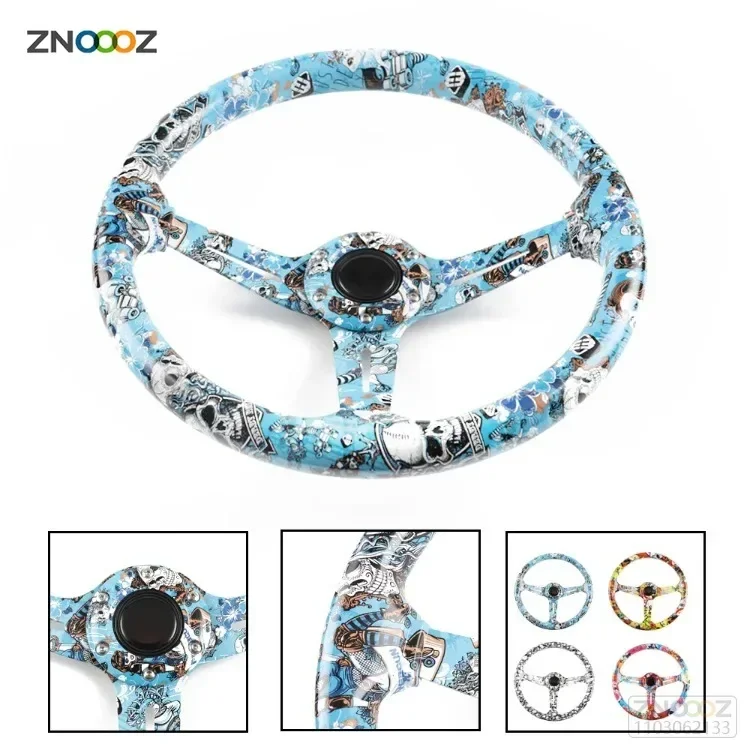 

New cartoon pattern printing Steering wheel 14inch 350mm racing Steering wheel acrylic racing steering wheel