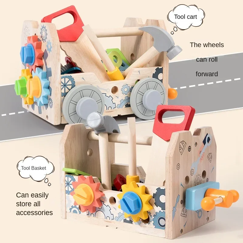 Multiple Play Modes Fun Assembly 3-in-1 Tool Table Engineer Role-playing Nut Removal Screw Wooden Kids Tools Boys Toys Gifts