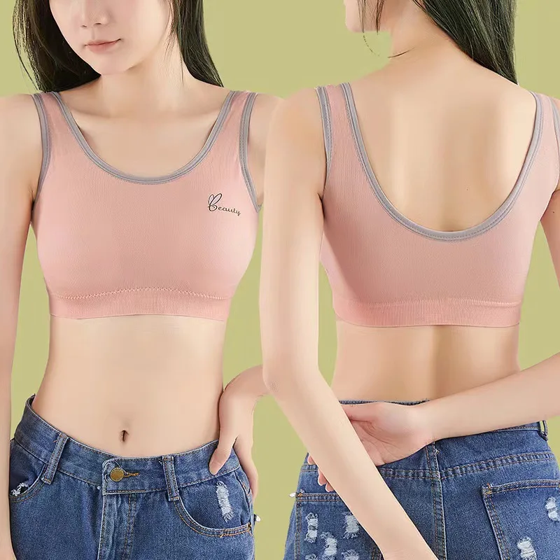 

Хлопковое нижнее белье для девочек, мягкое нижнее белье для подростков, тренировочные бюстгальтеры, спортивный жилет для студентов и детей 12-18 лет, нижнее белье