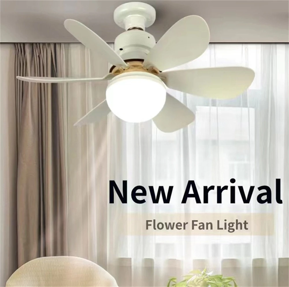 E27 LED Fan Lamp Wireless Remote Control Fan Light Dimmable For Office Kitchen Bedroom Living Room Ceiling Fan Light