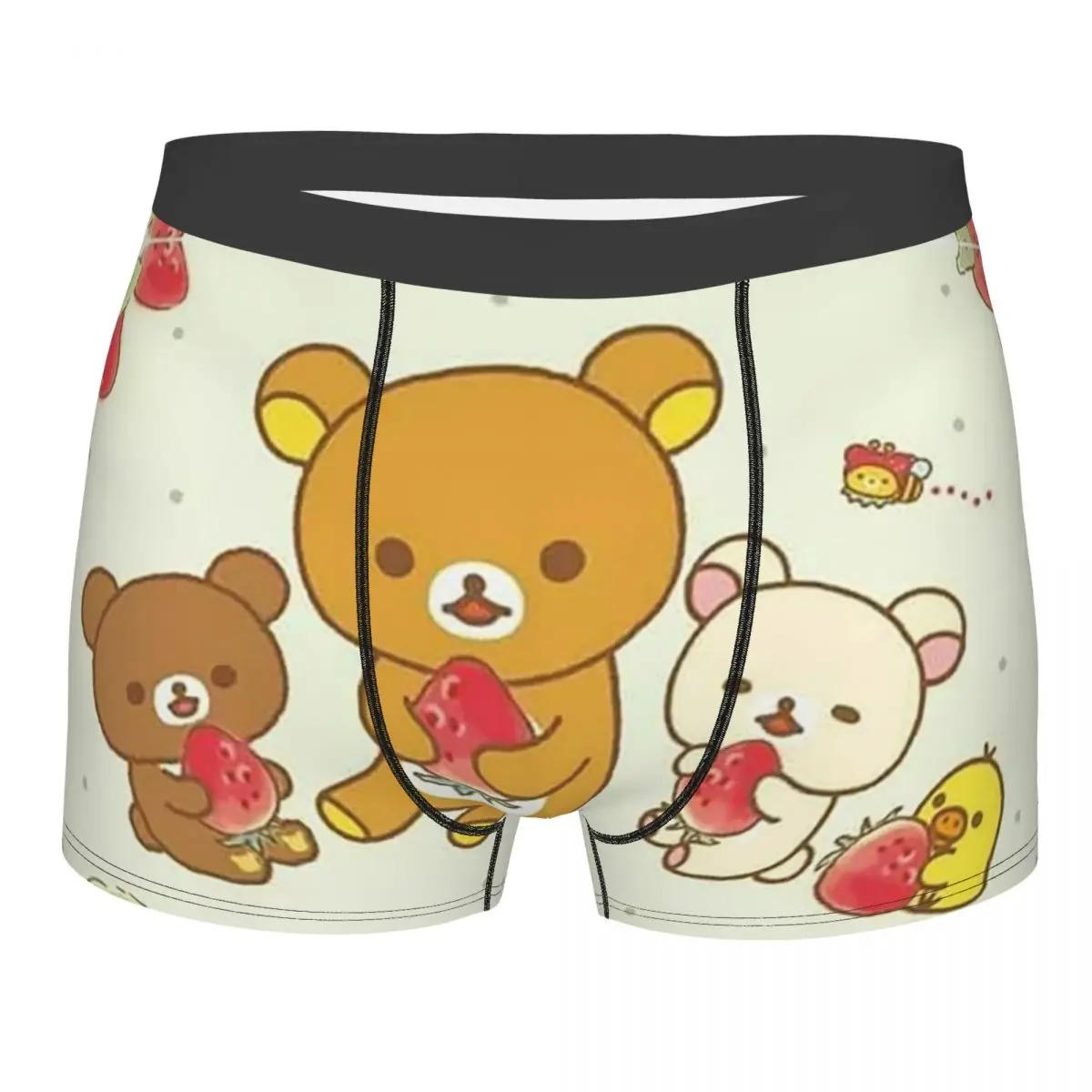 

Трусы Rilakkuma Bear Happy, хлопковые трусы, мужское нижнее белье, вентилируемые шорты, боксеры, трусы