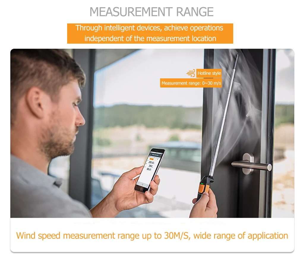 Testo 405i Handheld Thermal Anemometer High Precision Air/Wind Flow Volume Speed