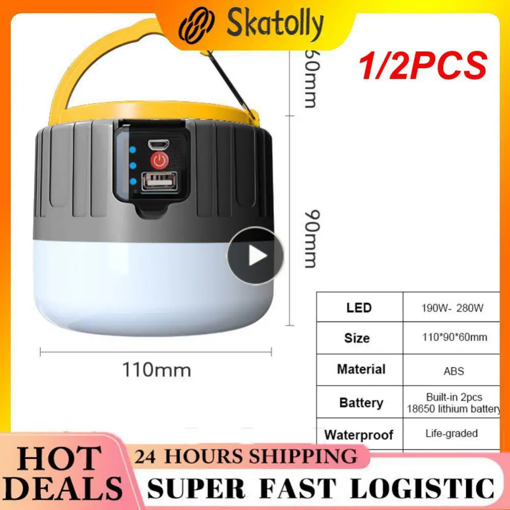 

1/2 шт., водонепроницаемый перезаряжаемый фонарь для кемпинга