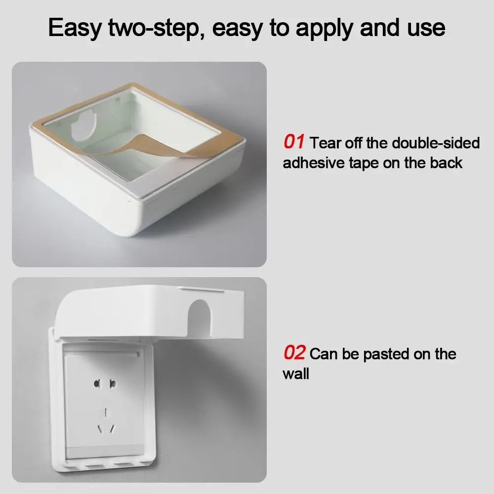 86 Type Self-Adhesive Switch Protective Cover Wall-mounted Socket Waterproof Box Bathroom Electric Plug Cover Splash-Proof Box socket protective cover