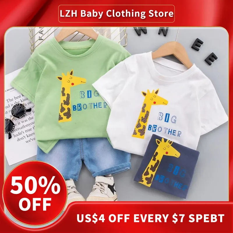 

LZH Baby Suit 2022 Summer Infant Baby Clothes For Boys Tracksuit Cute Children's Clothing Sets For Kids Cartoon Costume 1-5 Year