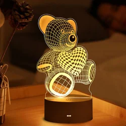 3D Lamp Acrylic USB LED Night Light Xmas Party Wedding Decoration Night Light Home Gift Unicorn Heart Neon Lamp New Year Gifts