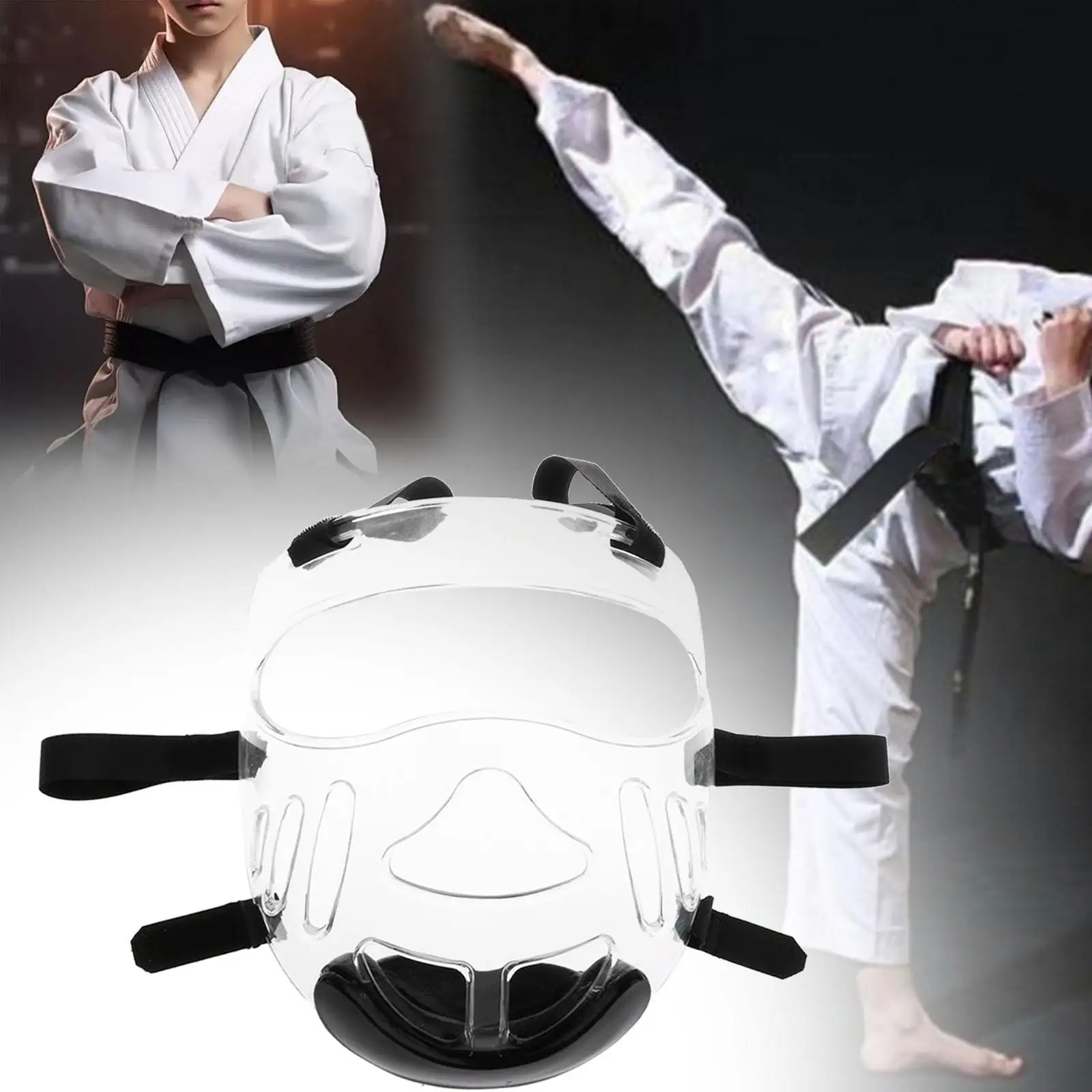 Taekwondo Face Shield Sanda Mask Protector Face Protection Cover Detachable Face Guard for Sports Karate Taekwondo Boxing Sanda