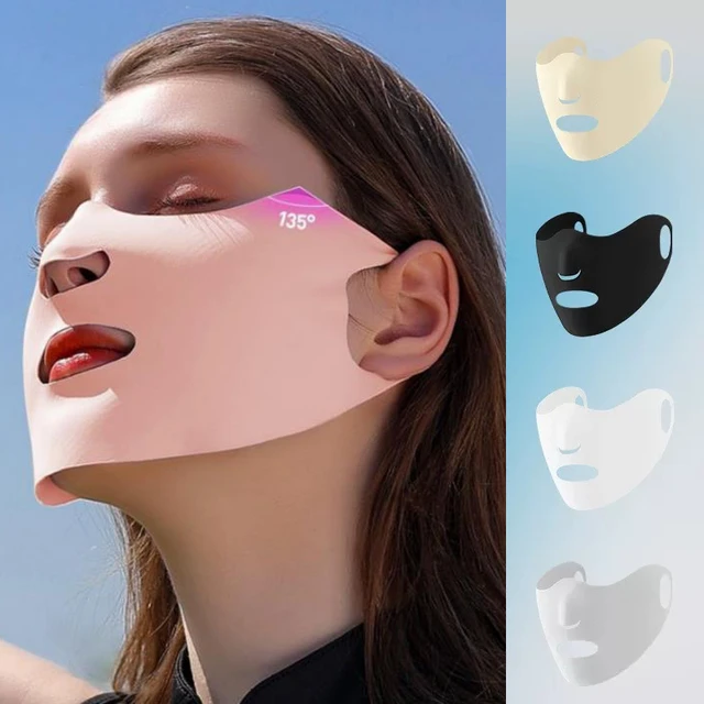 Summer Ice Silk Sunscreen Mask Full Face Sun Protection Mask Forehead Thin  Section Breathable Mask Anti Ultraviolet Face Mask - AliExpress